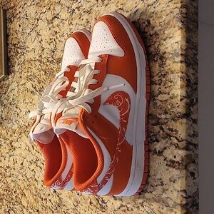 Nike Women's Bold Orange and White Sneakers